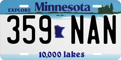 MN license plate 359NAN