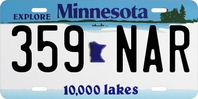 MN license plate 359NAR