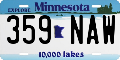 MN license plate 359NAW