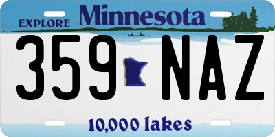 MN license plate 359NAZ
