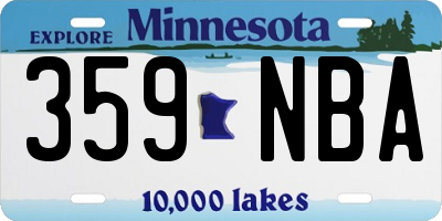 MN license plate 359NBA