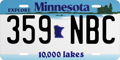 MN license plate 359NBC
