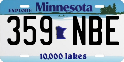 MN license plate 359NBE