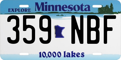 MN license plate 359NBF