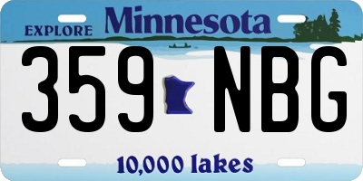 MN license plate 359NBG