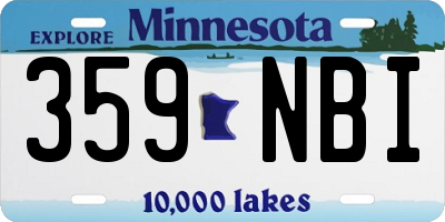 MN license plate 359NBI