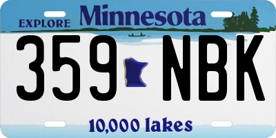 MN license plate 359NBK