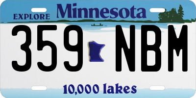 MN license plate 359NBM