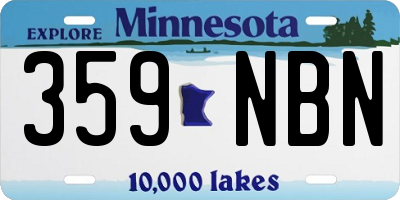 MN license plate 359NBN