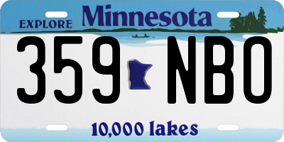 MN license plate 359NBO