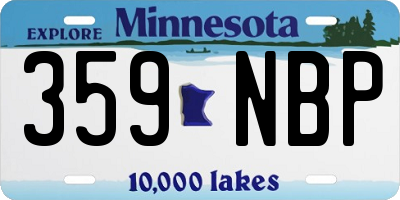 MN license plate 359NBP
