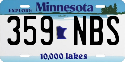 MN license plate 359NBS