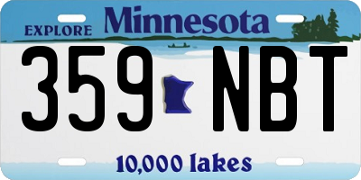 MN license plate 359NBT