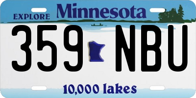 MN license plate 359NBU