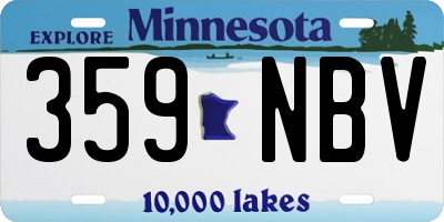 MN license plate 359NBV
