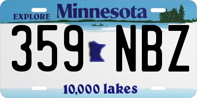 MN license plate 359NBZ