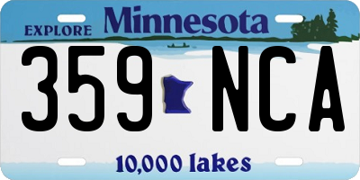 MN license plate 359NCA