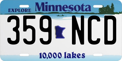 MN license plate 359NCD