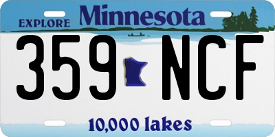 MN license plate 359NCF
