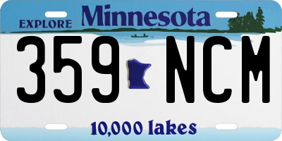 MN license plate 359NCM