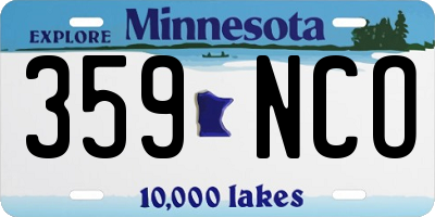 MN license plate 359NCO