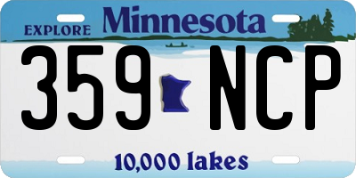 MN license plate 359NCP