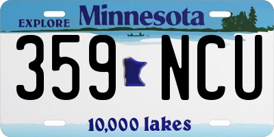 MN license plate 359NCU