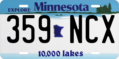 MN license plate 359NCX