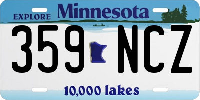 MN license plate 359NCZ