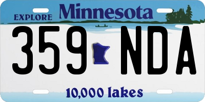 MN license plate 359NDA