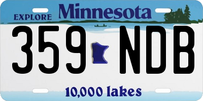 MN license plate 359NDB
