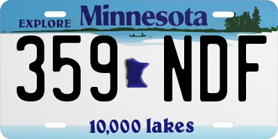 MN license plate 359NDF