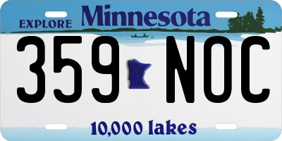 MN license plate 359NOC