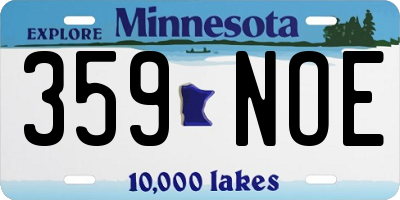 MN license plate 359NOE