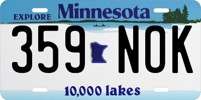 MN license plate 359NOK