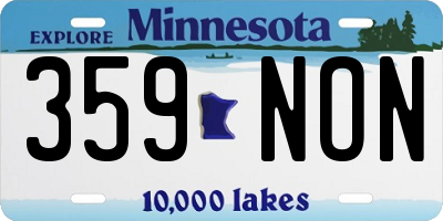 MN license plate 359NON