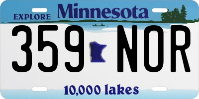 MN license plate 359NOR
