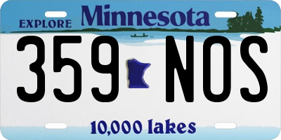 MN license plate 359NOS