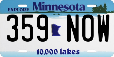 MN license plate 359NOW