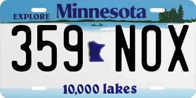 MN license plate 359NOX