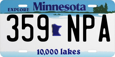 MN license plate 359NPA