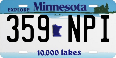 MN license plate 359NPI