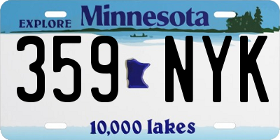 MN license plate 359NYK