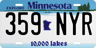 MN license plate 359NYR