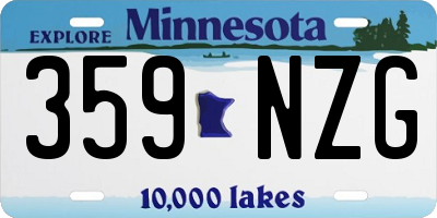 MN license plate 359NZG