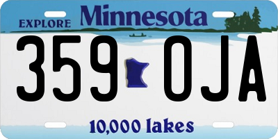MN license plate 359OJA