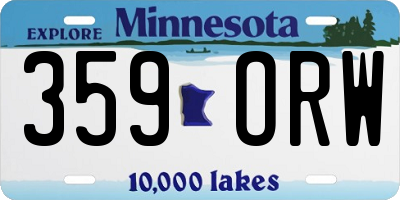 MN license plate 359ORW
