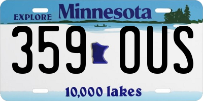 MN license plate 359OUS