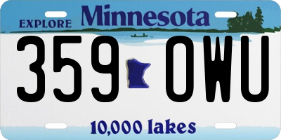 MN license plate 359OWU