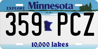 MN license plate 359PCZ